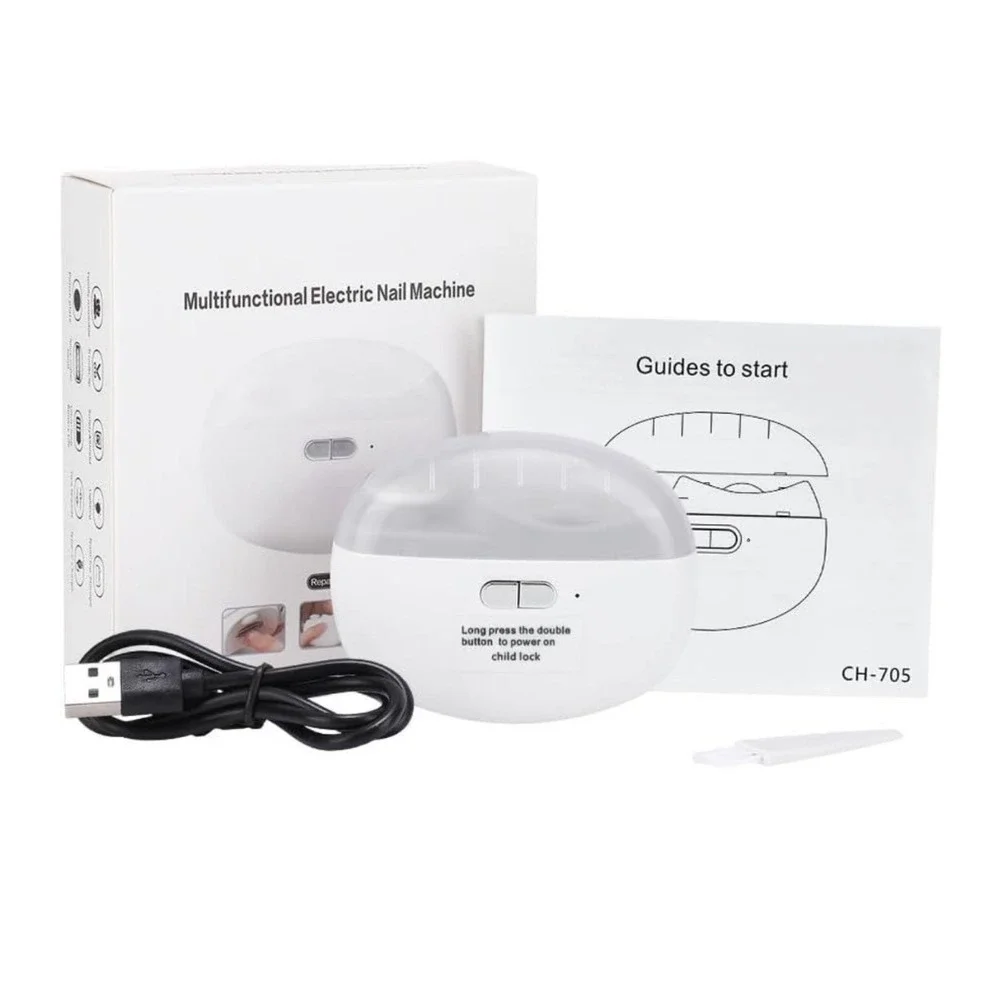 MASYLA Automatic Childrens Electric Nail Trimmer Two-in-One White CH-705 NEW